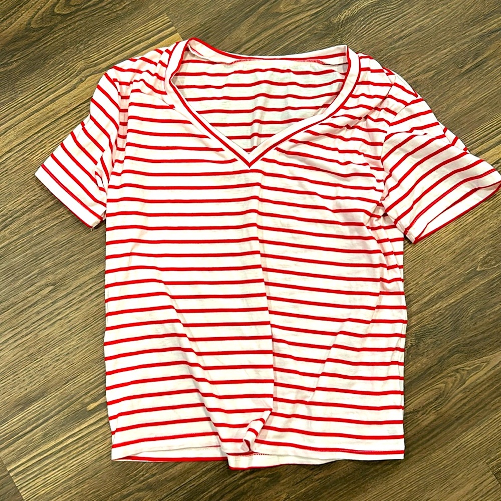 Red and white striped shirt
